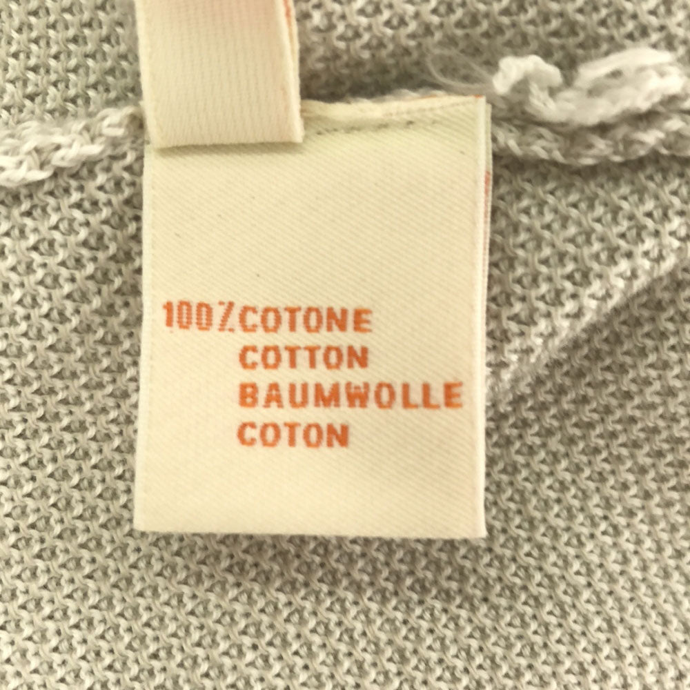 CRUCIANI クルチアーニ イタリア製 コットン ニットベスト 48 ライトグレー×ホワイト メンズ