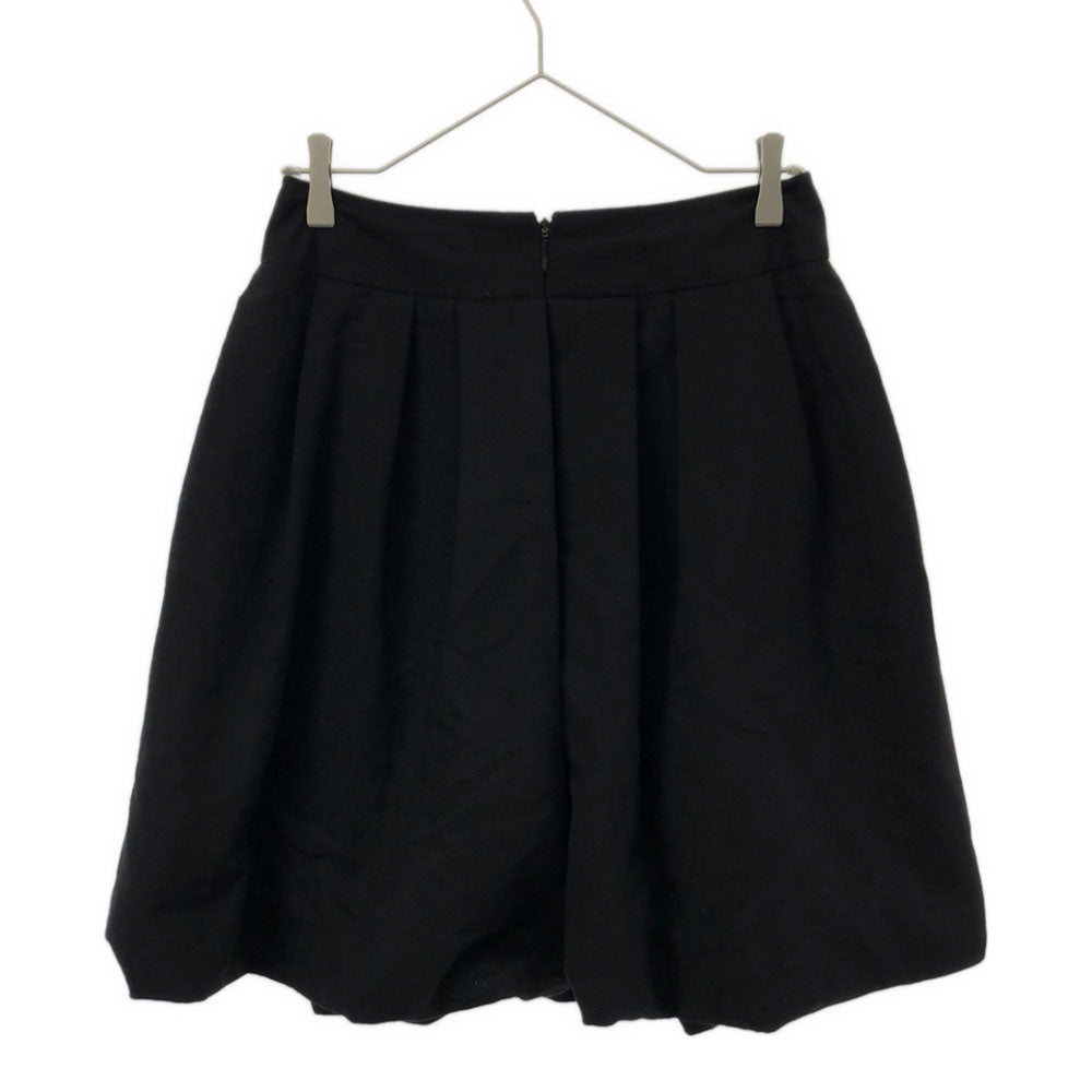 Rene ルネ 日本製 ミディ丈 ベロア バルーンスカート 38 ブラック バックジップ 裏地付き レディース