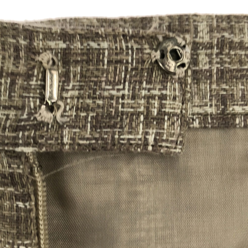 Burberrys バーバリーズ リネン 総柄 ミモレ丈 タイトスカート ベージュ系 バックジップ 裏地付き レディース