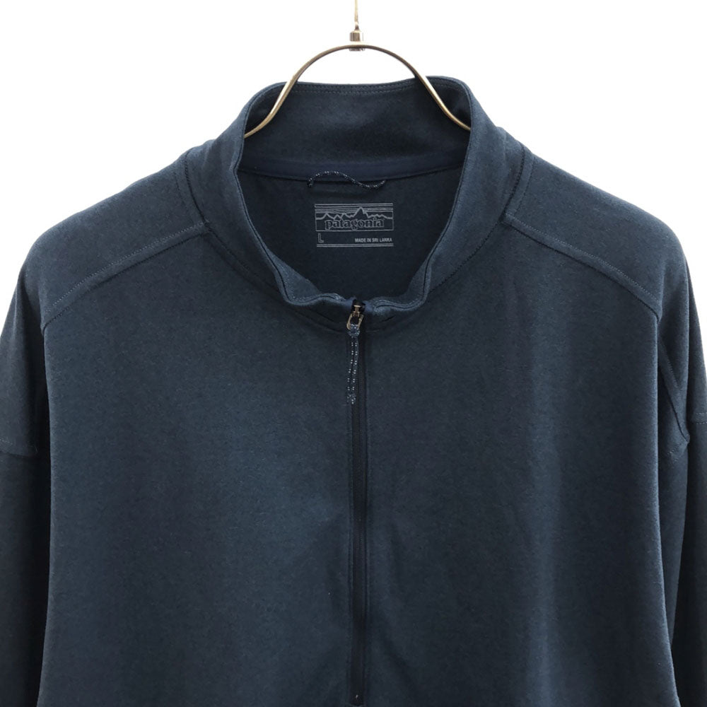 patagonia パタゴニア 長袖 ジップジャケット L ネイビー ハーフジップ プルオーバー アウトドア メンズ