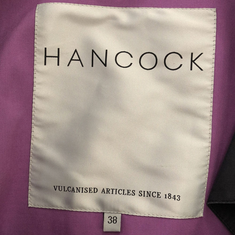 ハンコック ラバープルーフ コート 38 ネイビー ウエストベルト レディース