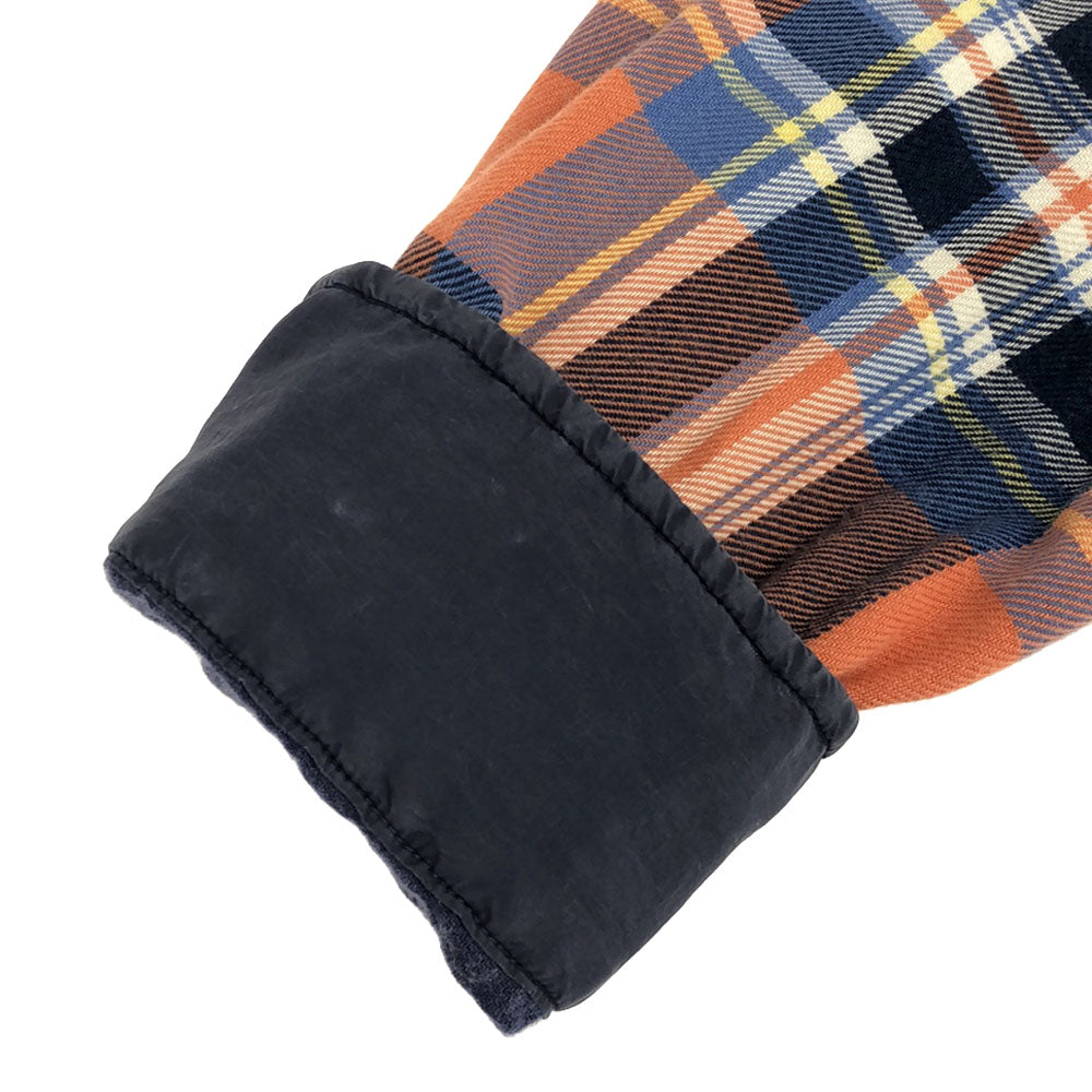 Polo by Ralph Lauren ポロバイラルフローレン チェック 長袖 切替 コットンシャツ XS オレンジ×ブルー メンズ