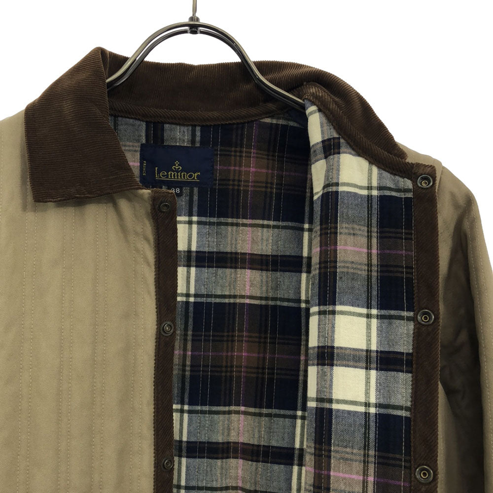 Le Minor ルミノア ジャケット 38 ベージュ系 裏地チェック レディース