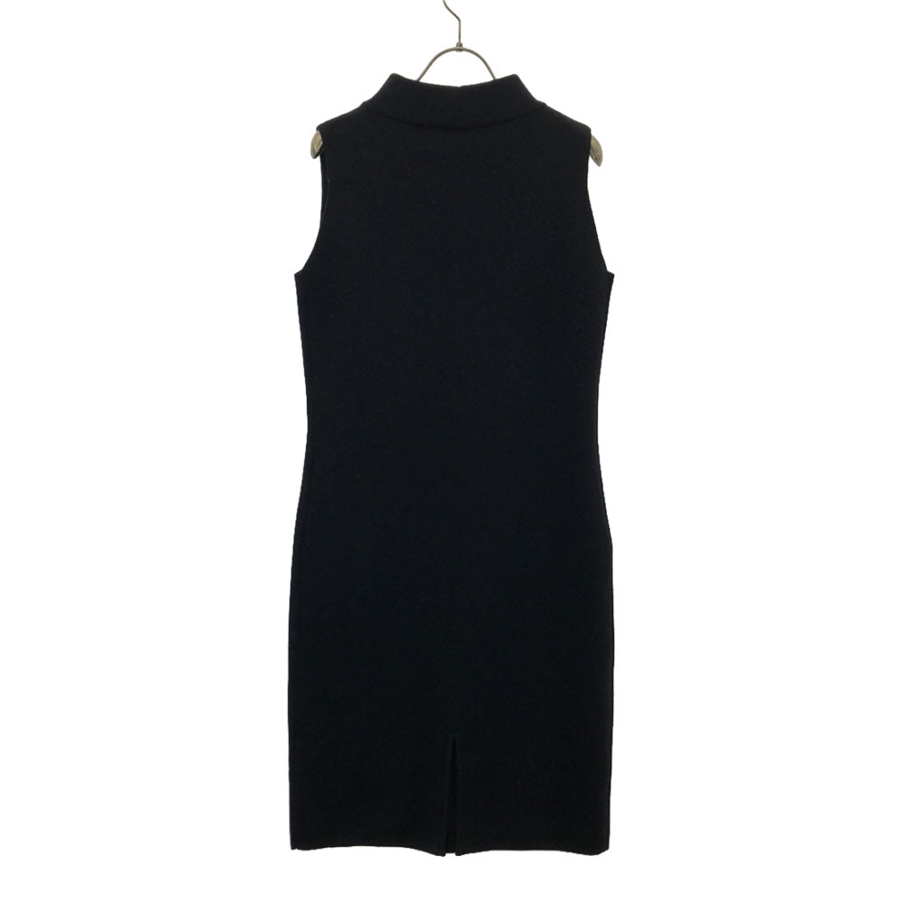 MAX MARA マックスマーラ ウール100% イタリア製 ノースリーブ ハイネックニット ワンピース S ブラック レディース