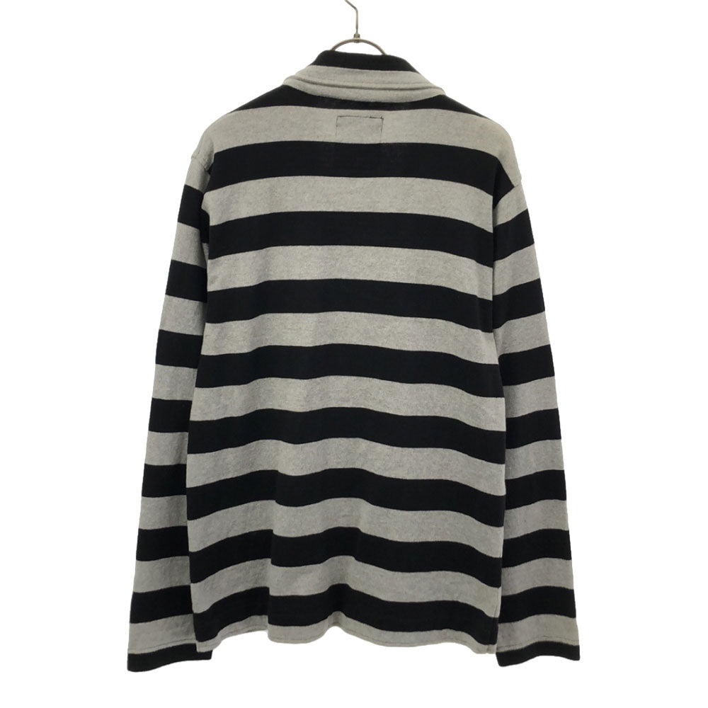 HYSTERIC ヒステリック 日本製 ボーダー スウェット テーラードジャケット M ブラック×グレー 刺繍 メンズ