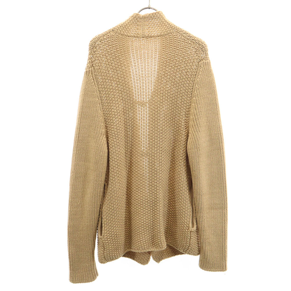 ジュリアーノフジワラ イタリア製 ウール 長袖 ニットカーディガン 46 ベージュ メンズ