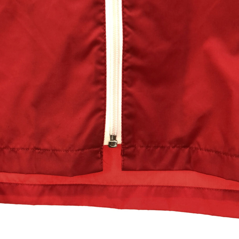 adidas アディダス 70s デサント製 ヴィンテージ トレフォイルロゴ刺繍 3ライン ナイロンジャケット S レッド オールド ヴィンテージ メンズ