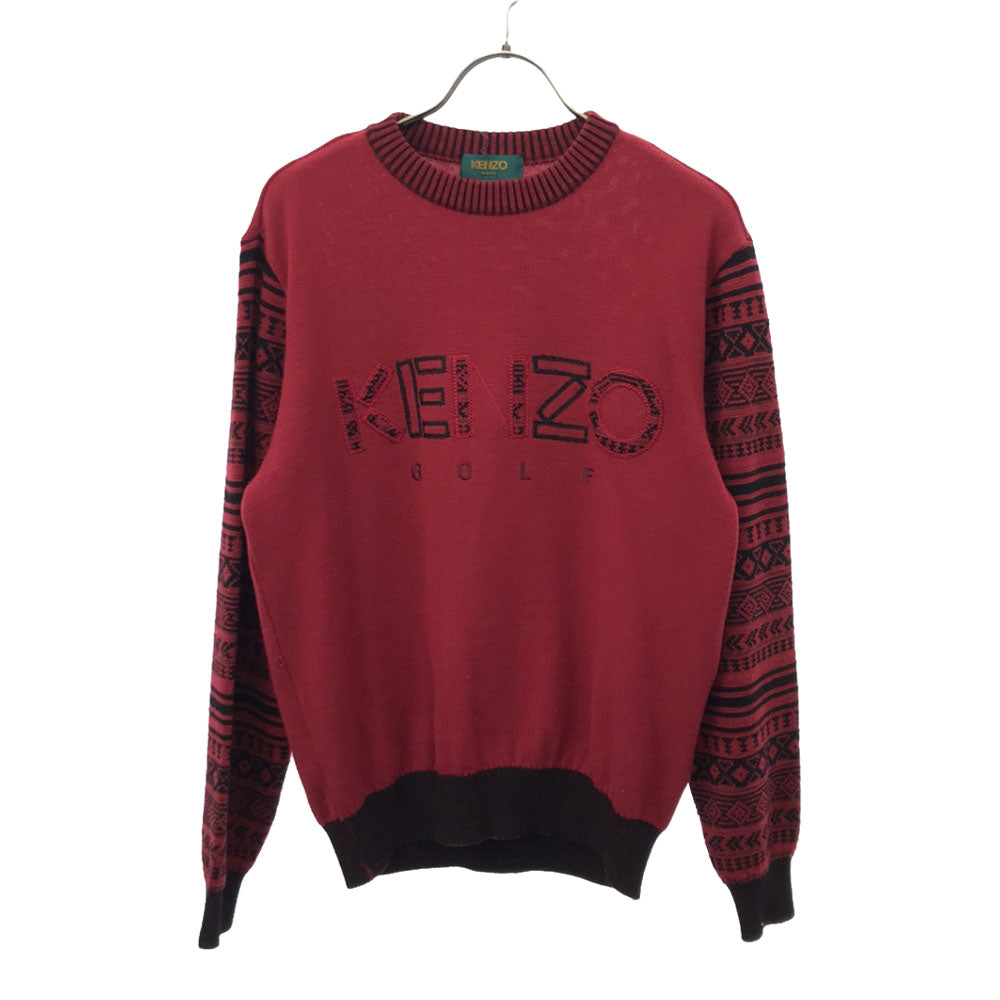 KENZO GOLF ケンゾーゴルフ 日本製 ゴルフ 長袖 セーター 1 レッド系 ニット メンズ
