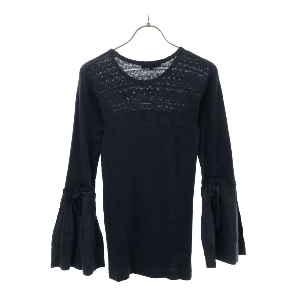 tricot COMME des GARCONS トリココムデギャルソン AD2010 日本製 TG-T023 長袖 リネンブレンド カットソー S ネイビー レディース