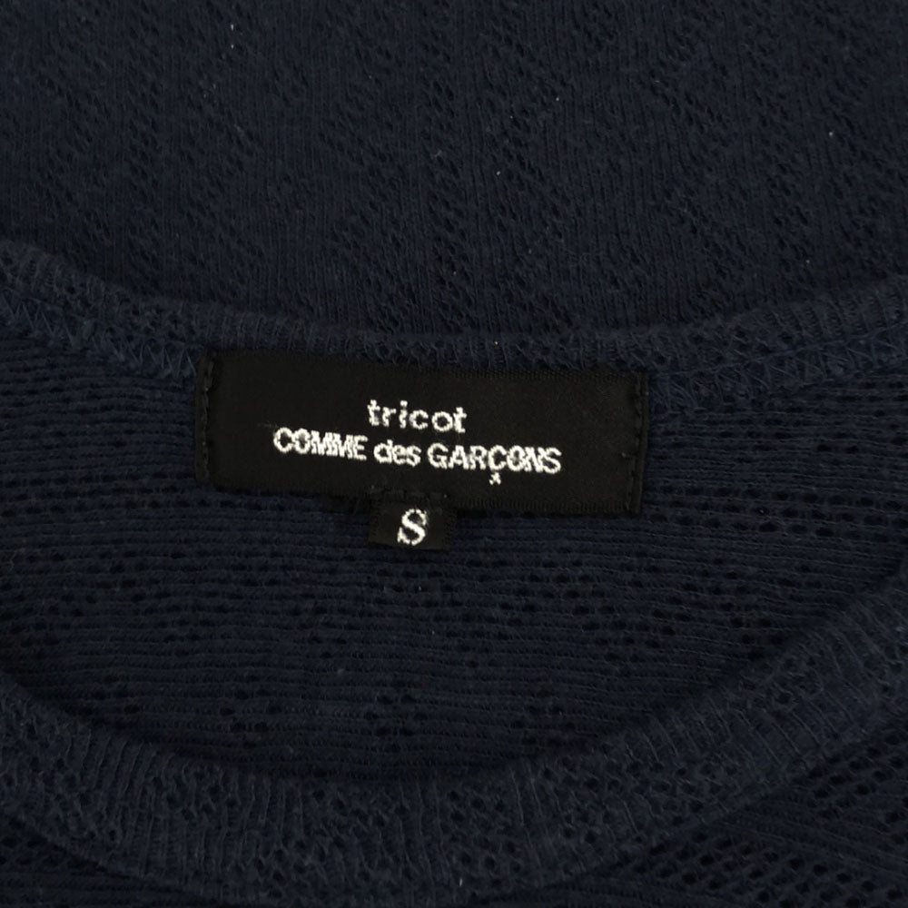 tricot COMME des GARCONS トリココムデギャルソン AD2010 日本製 TG-T023 長袖 リネンブレンド カットソー S ネイビー レディース