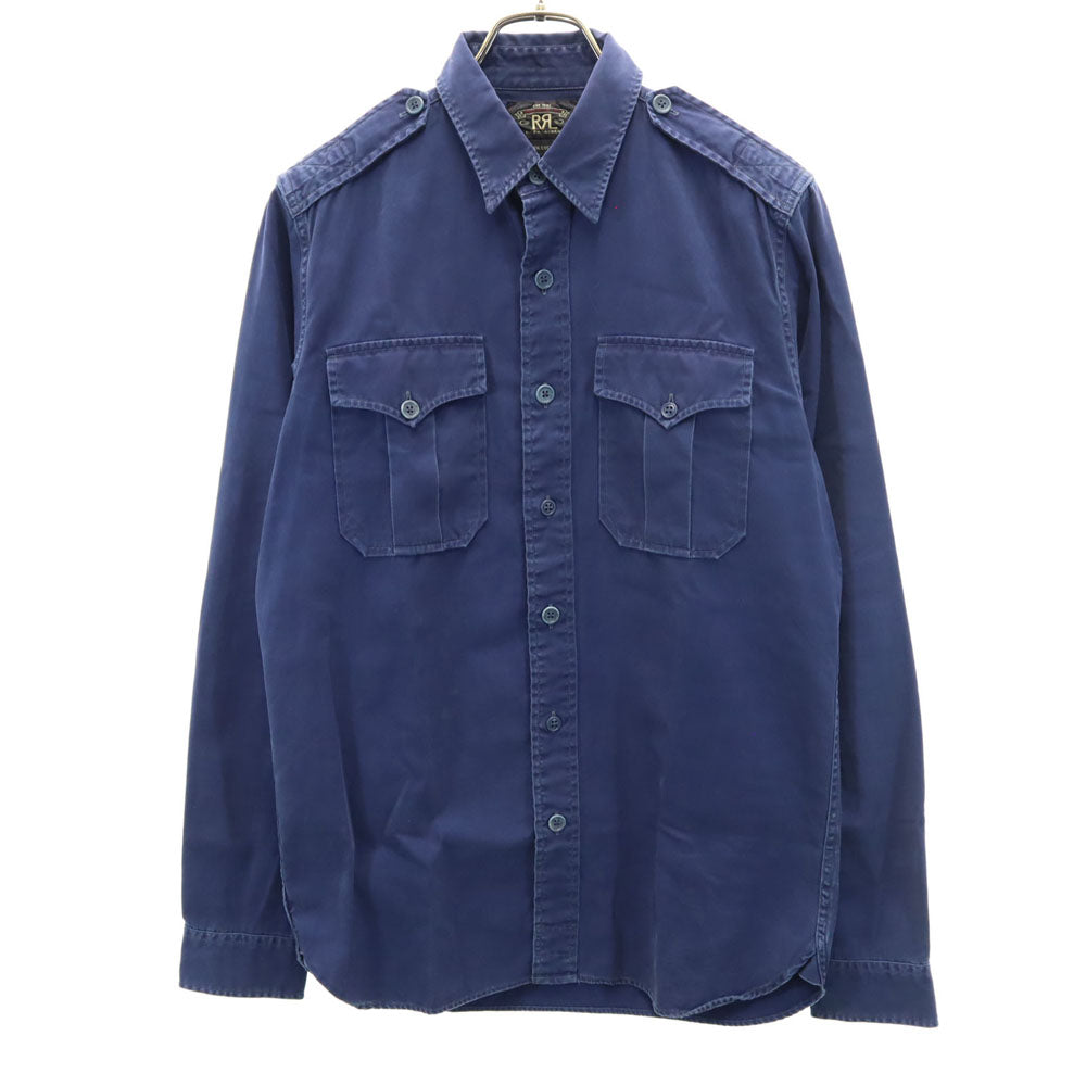 RRL 一ツ星 長袖 コットンシャツ S ネイビー ダブルアールエル RALPH LAUREN メンズ
