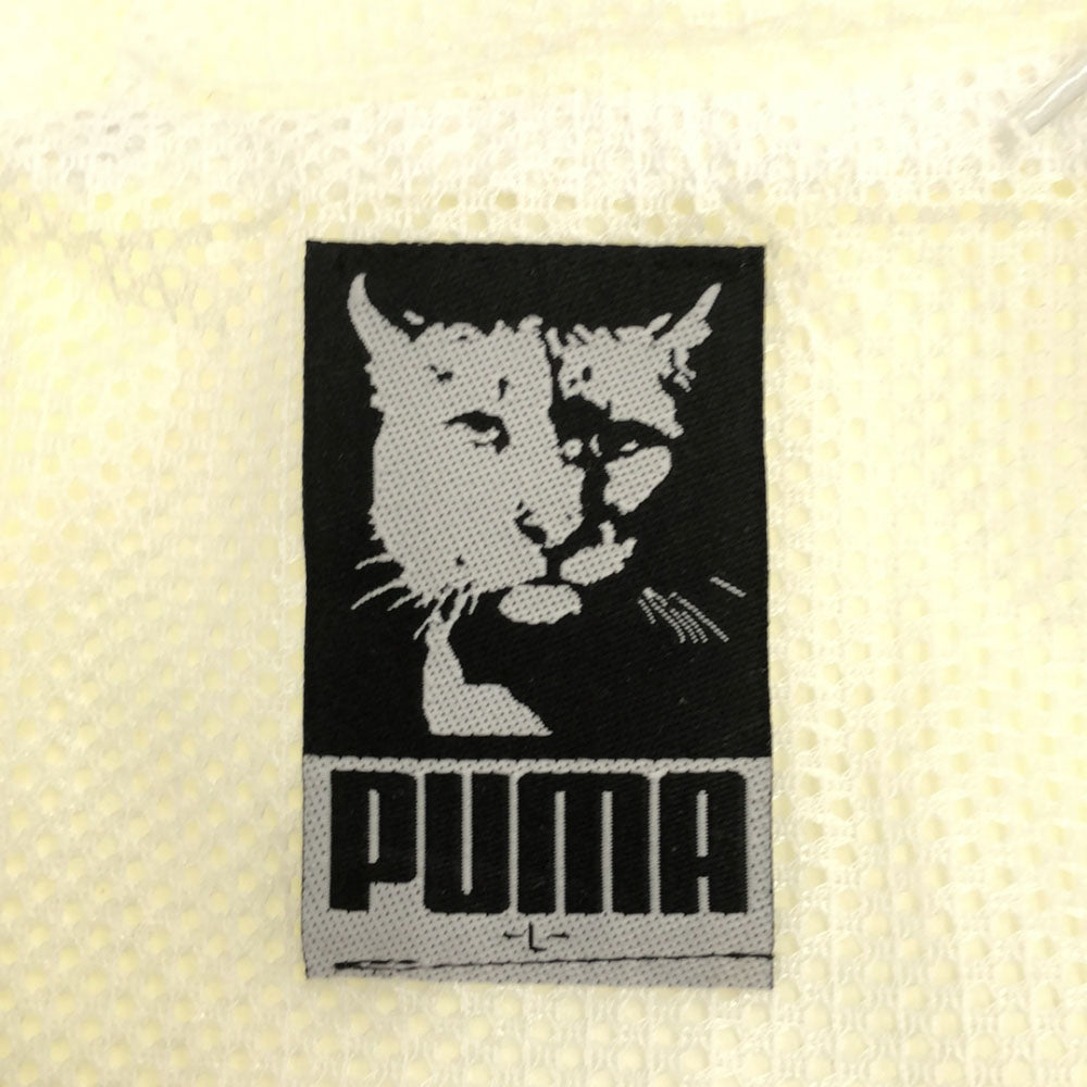 PUMA プーマ 90s 未使用 トレーニング 長袖 ジップジャケット L ホワイト系 フード 裏メッシュ タグ付き オールド メンズ