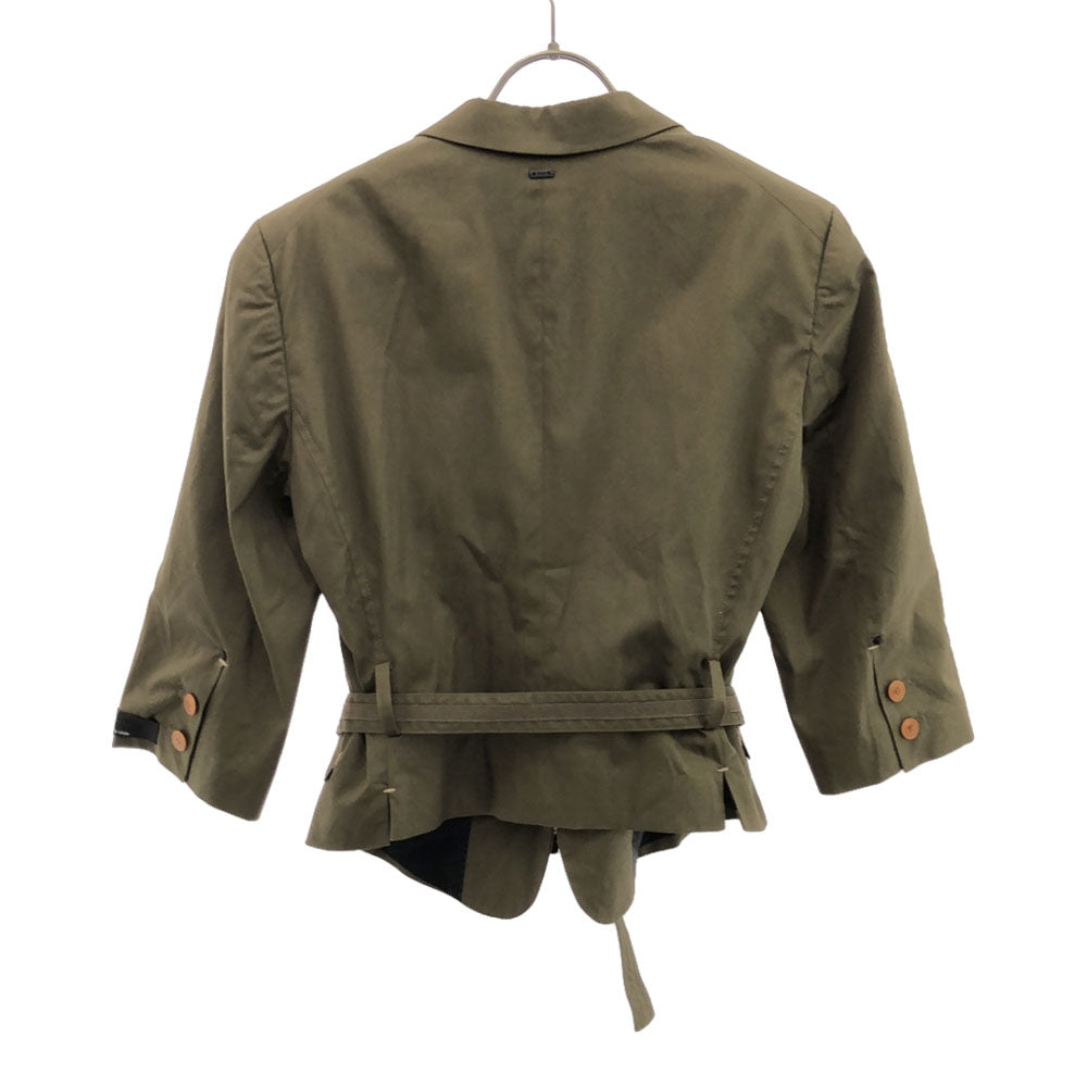 G-STAR RAW ジースターロウ 未使用 ロゴ 7分袖 ショート丈 コットンジャケット 36 カーキ タグ付き レディース