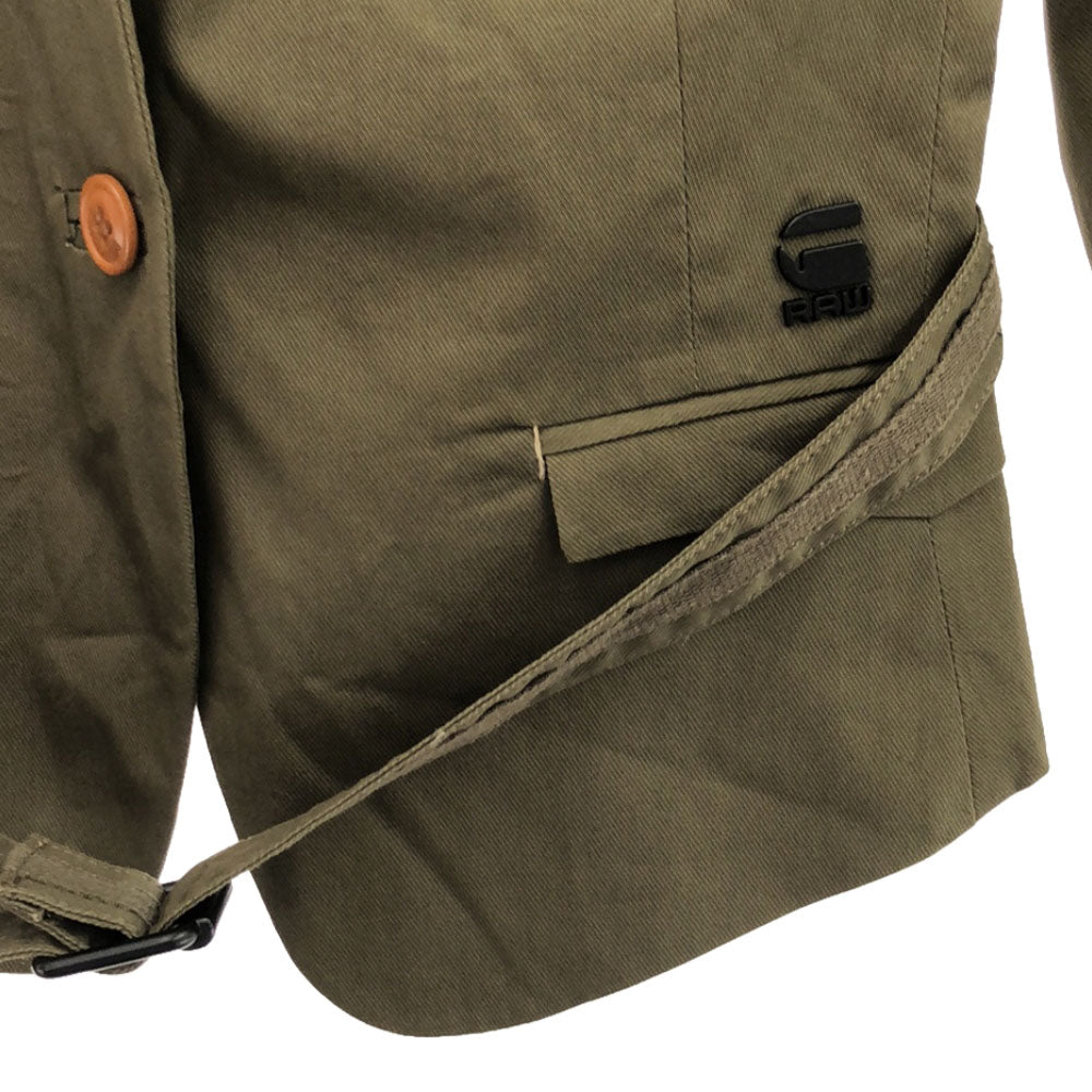 G-STAR RAW ジースターロウ 未使用 ロゴ 7分袖 ショート丈 コットンジャケット 36 カーキ タグ付き レディース