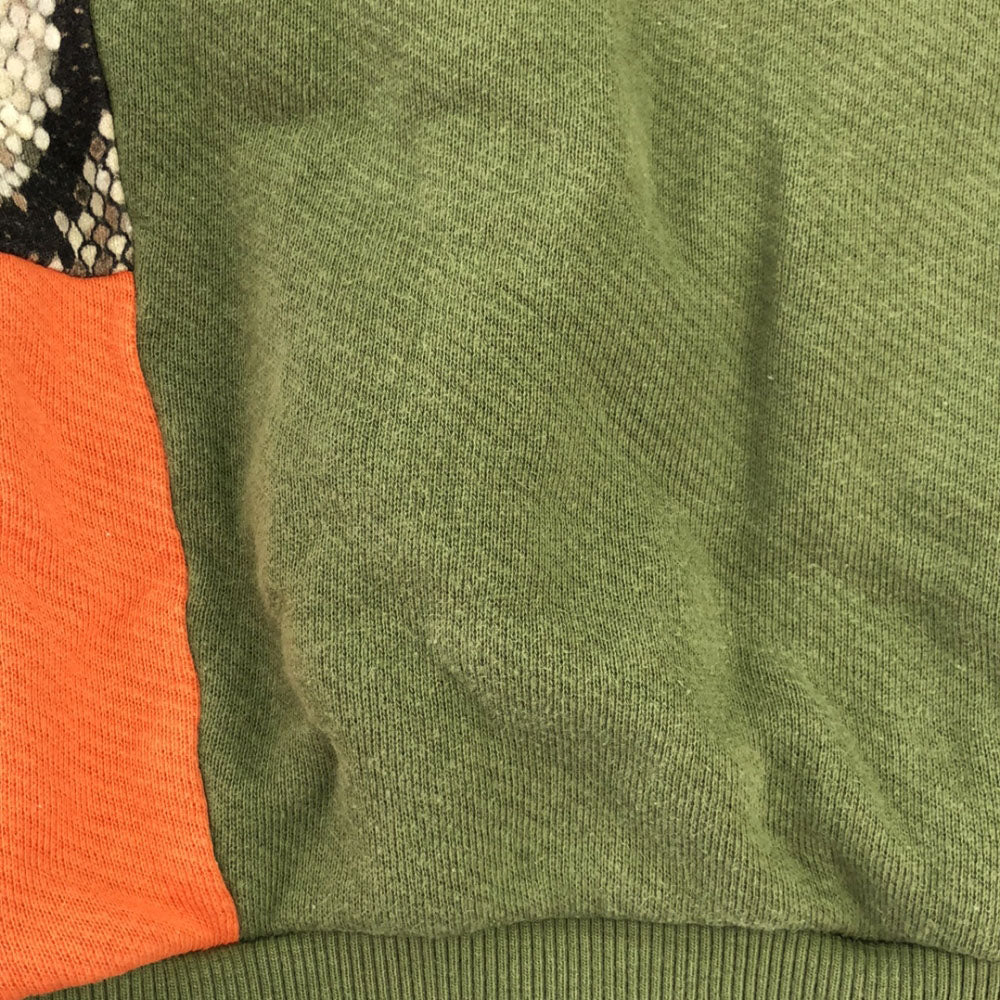 フレッドペリー アカネウツノミヤ コラボ ロゴ刺繍 長袖 スウェット トレーナー USA6 グリーン×オレンジ FRED PERRY AKANE UTSUNOMIYA レディース