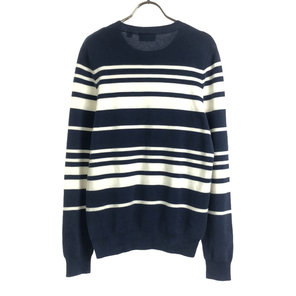 LACOSTE ラコステ ボーダー柄 長袖 コットン ニット XS ネイビー×ホワイト セーター メンズ