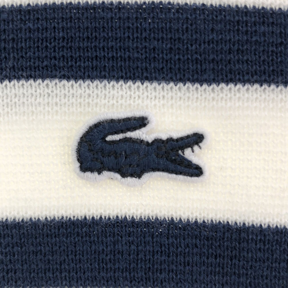 LACOSTE ラコステ ボーダー柄 長袖 コットン ニット XS ネイビー×ホワイト セーター メンズ