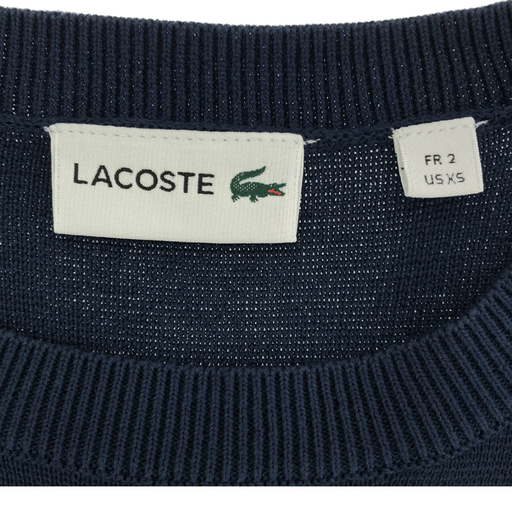 LACOSTE ラコステ ボーダー柄 長袖 コットン ニット XS ネイビー×ホワイト セーター メンズ