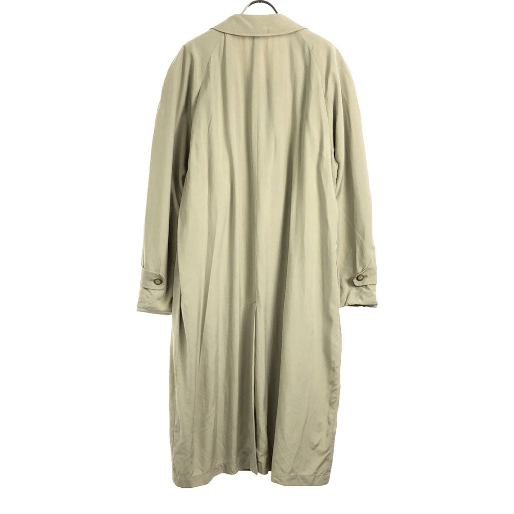 PIERRE BALMAIN ピエールバルマン 日本製 シルク100％ ステンカラーコート L ベージュ系 レディース