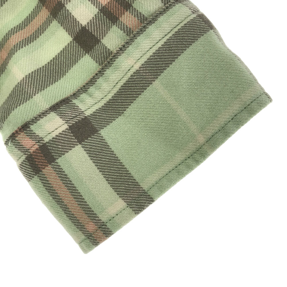 ポロラルフローレン ロゴ刺繍 チェック柄 長袖 コットンシャツ M ライトグリーン系 POLO RALPH LAUREN メンズ