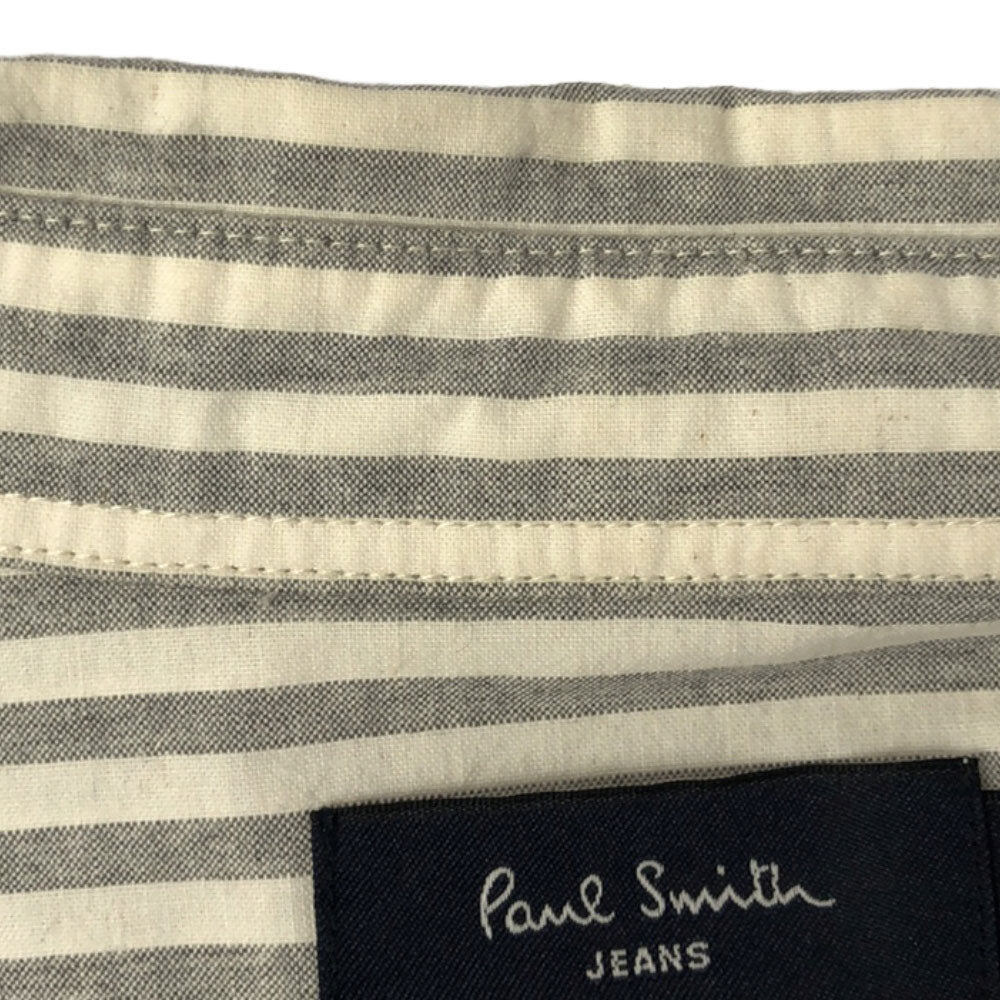 Paul Smith JEANS ポールスミス ジーンズ ボーダー チェック 長袖 コットンシャツ L ホワイト系 メンズ