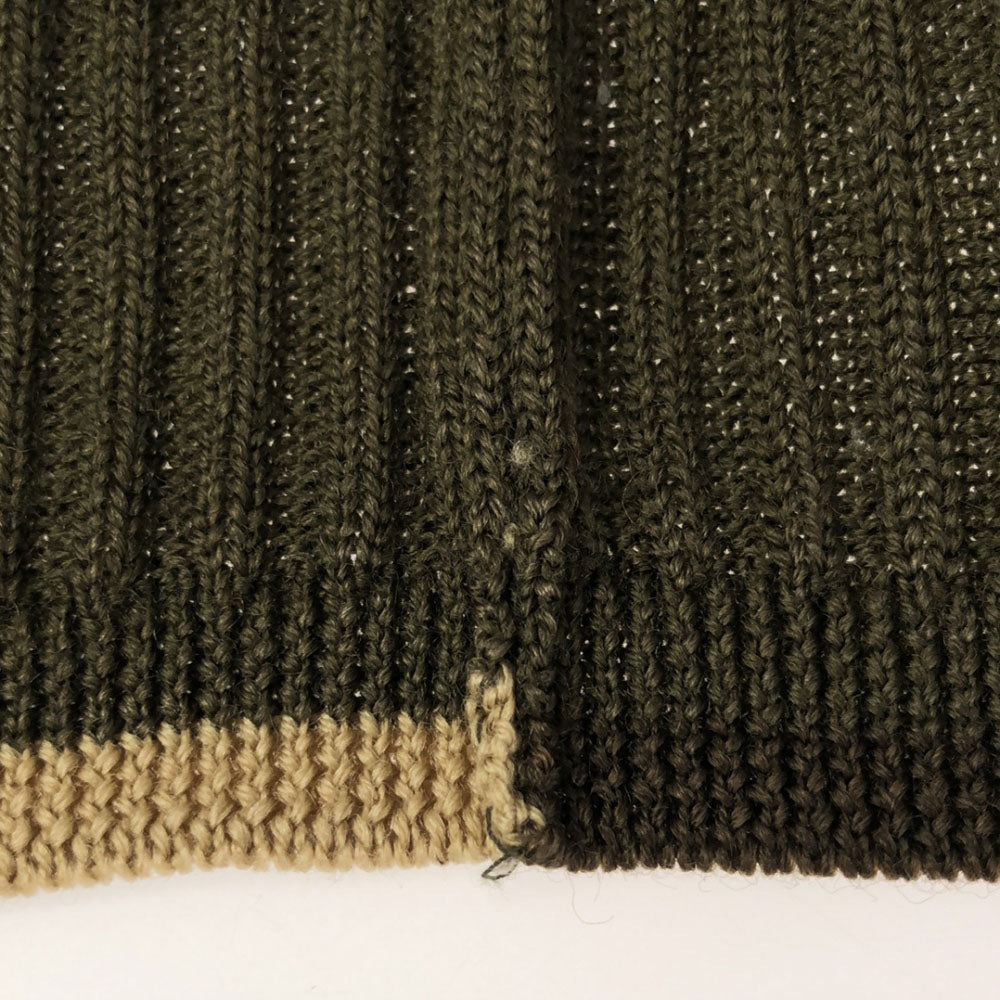 Paul Smith ポールスミス 日本製 ウール 長袖 Vネック セーター M カーキ ニット レディース