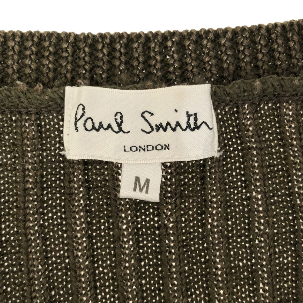 Paul Smith ポールスミス 日本製 ウール 長袖 Vネック セーター M カーキ ニット レディース