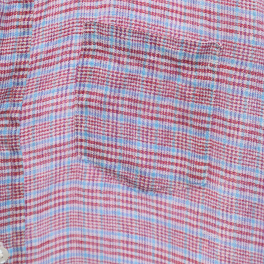 Frank&Eileen フランクアンドアイリーン USA製 チェック 長袖 リネンシャツ XXS ピンク系 レディース