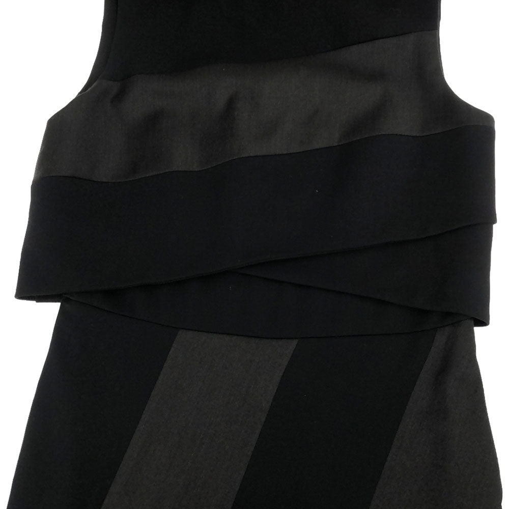 SPORTMAX スポーツマックス 配色 ノースリーブ ワンピース 38 ブラック×グレー レディース