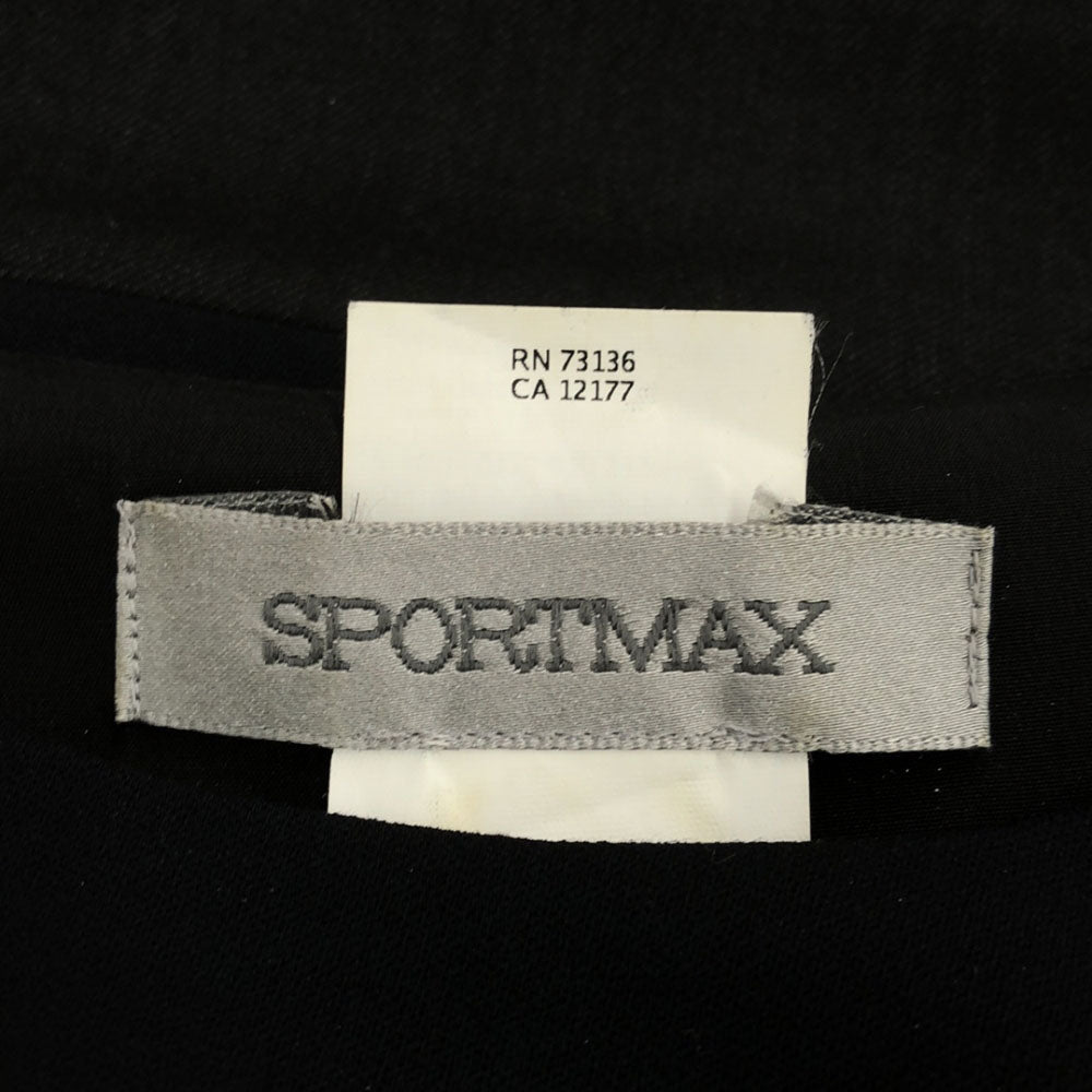 スポーツマックス 配色 ノースリーブ ワンピース 38 ブラック×グレー SPORTMAX レディース