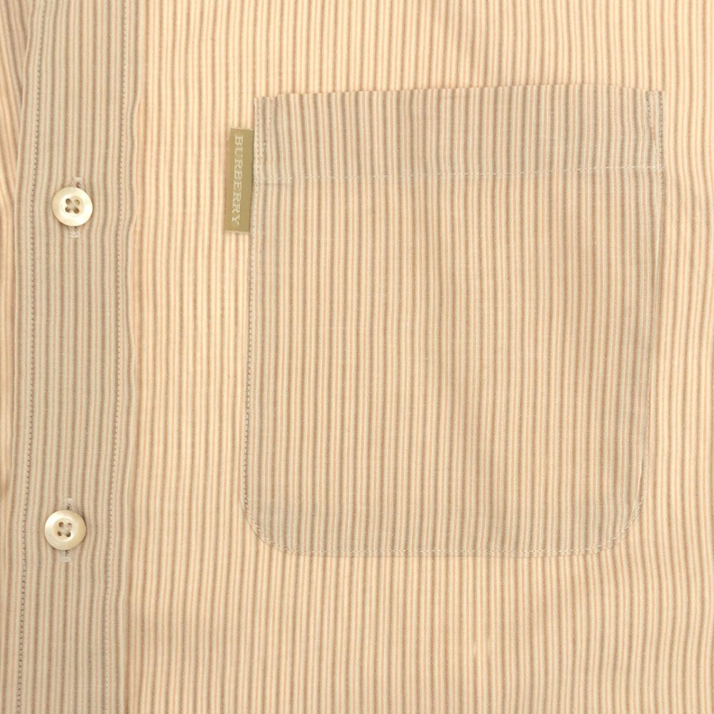 バーバリーロンドン 三陽商会 ストライプ 長袖 バンドカラーシャツ L ベージュ系 BURBERRY LONDON メンズ
