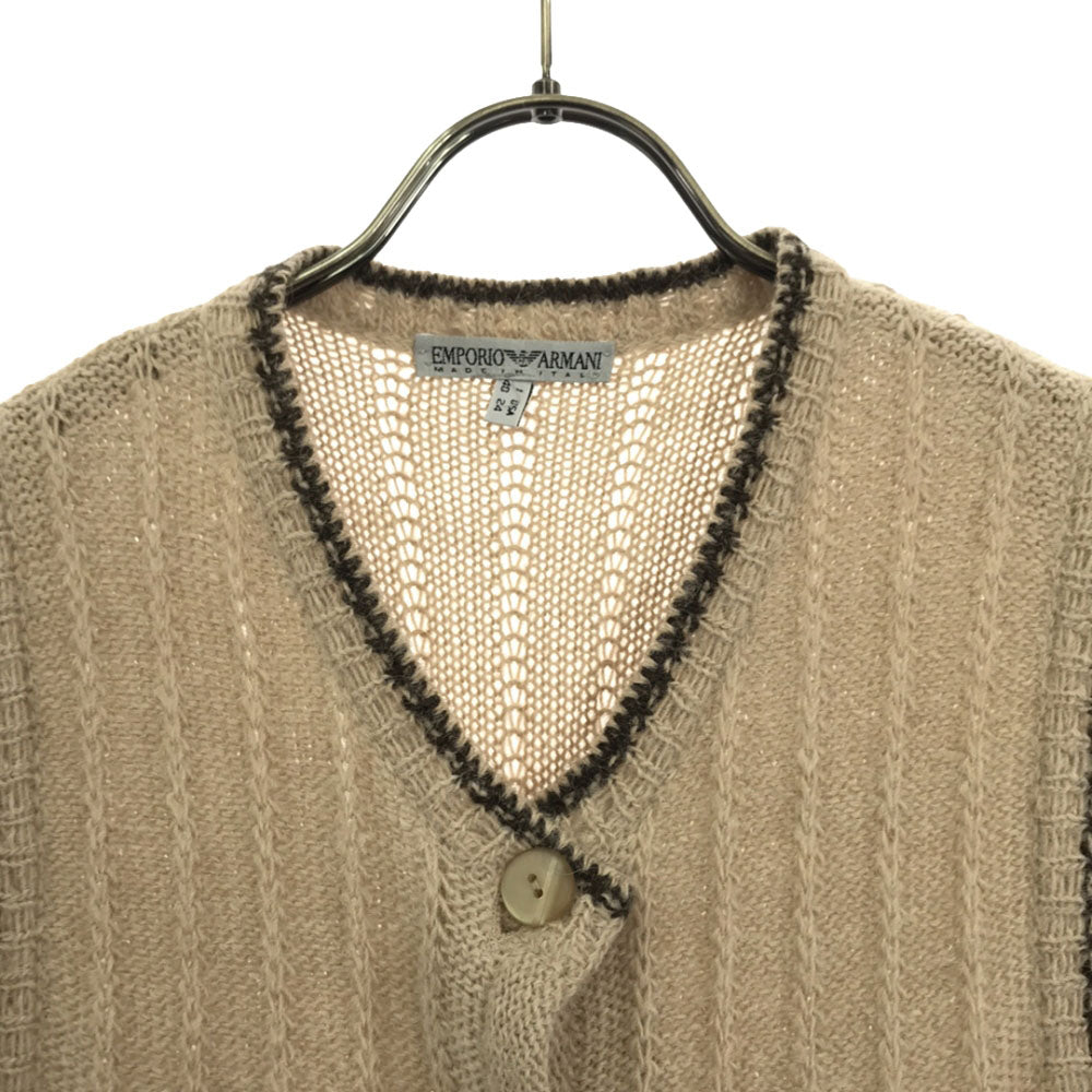 Emporio Armani エンポリオアルマーニ 90s イタリア製 アルパカブレンド ニットベスト 40 ベージュ系 オールド レディース