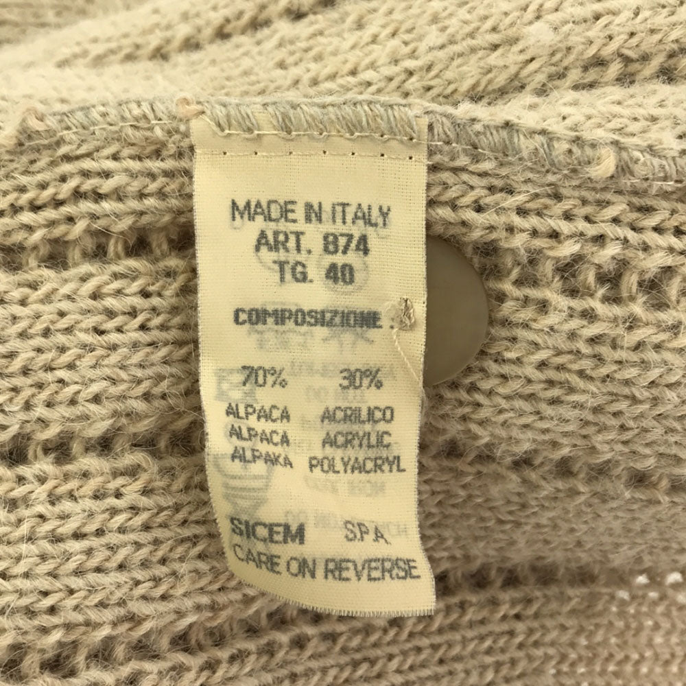 Emporio Armani エンポリオアルマーニ 90s イタリア製 アルパカブレンド ニットベスト 40 ベージュ系 オールド レディース