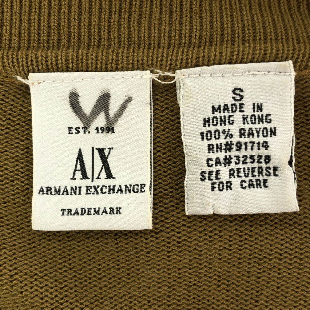 ARMANI EXCHANGE アルマーニエクスチェンジ 長袖 Vネック ニットカーディガン S オーカー 襟付 レディース