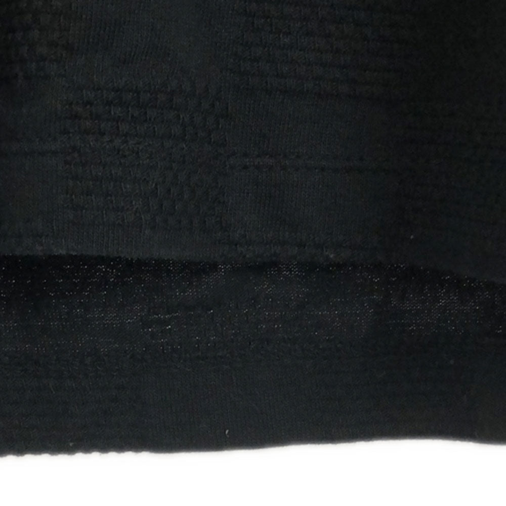 LANVIN en Bleu ランバンオンブルー 日本製 柄編 長袖 カットソー 48 ブラック メンズ