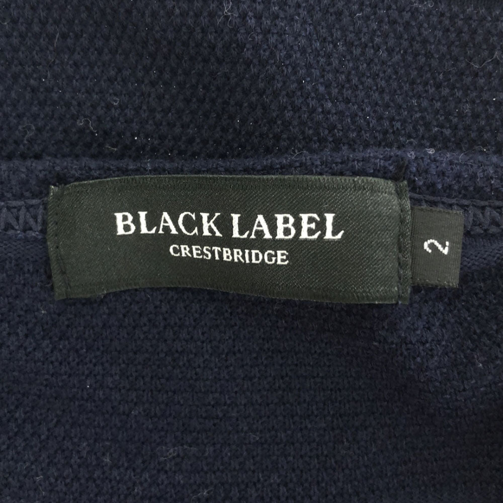 BLACK LABEL CRESTBRIDGE ブラックレーベルクレストブリッジ 三陽商会 ロゴ刺繍 ボーダー 長袖 Vネック カットソー 2 ネイビー メンズ