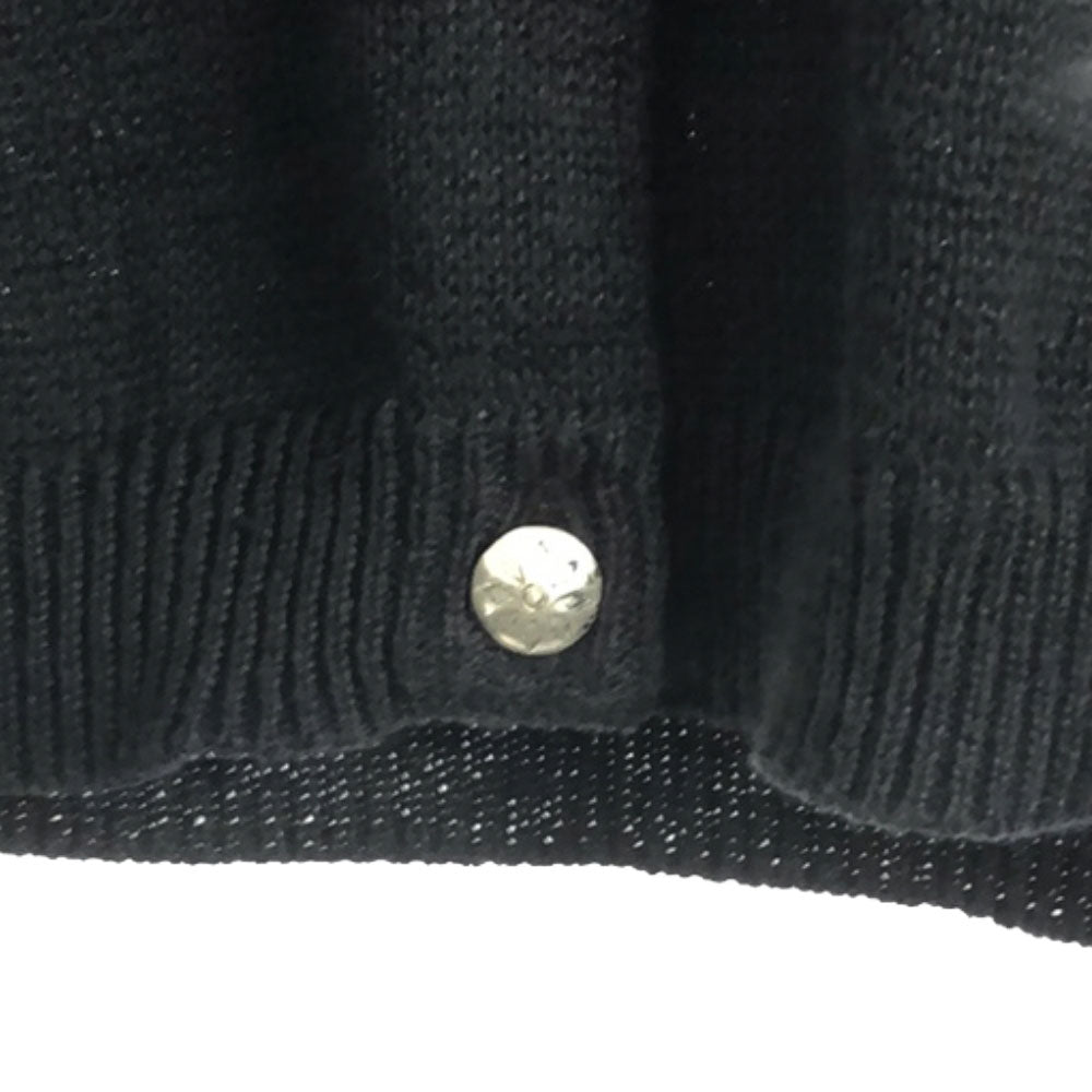 ラルフローレンカントリー リネンブレンド 長袖 ニットカーディガン L ブラック RALPH LAUREN COUNTRY レディース