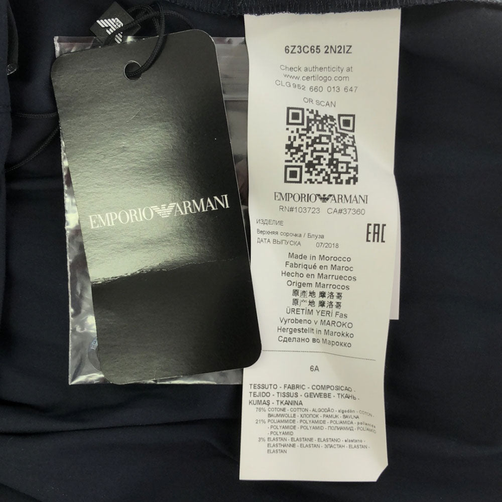 未使用 Emporio Armani エンポリオアルマーニ 長袖 シャツ 118cm ネイビー キッズ