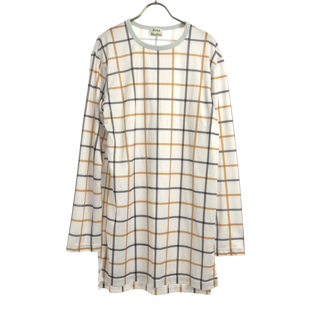 Acne Studios アクネスタジオ 格子柄 長袖 カットソー XS ホワイト系 TEREK AW15 メンズ