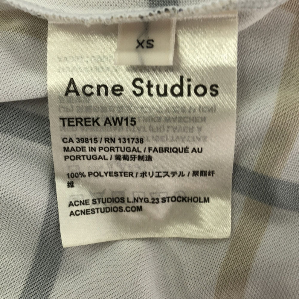 Acne Studios アクネスタジオ 格子柄 長袖 カットソー XS ホワイト系 TEREK AW15 メンズ