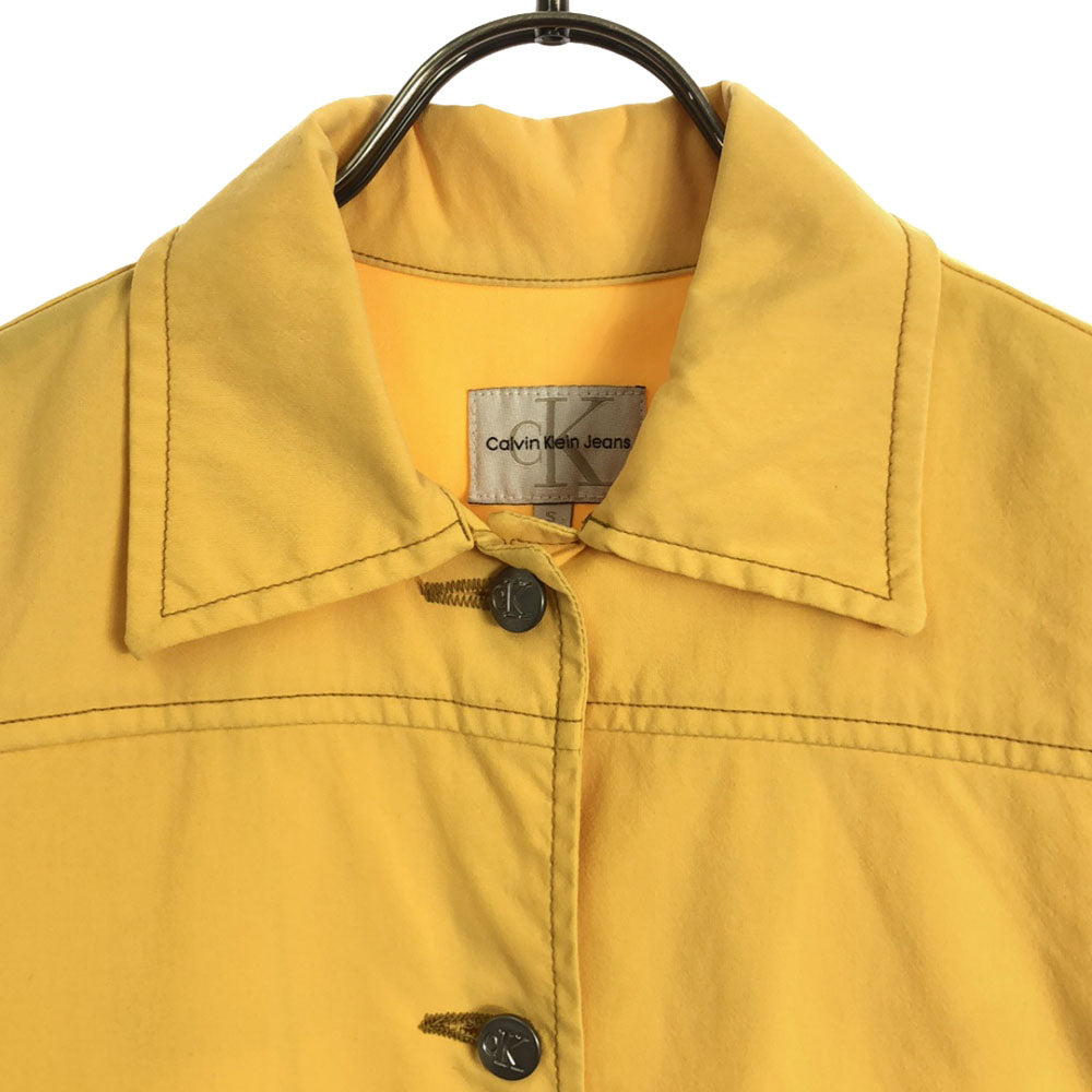 Calvin klein Jeans カルバンクラインジーンズ 90s ナイロンジャケット S イエロー オールド レディース