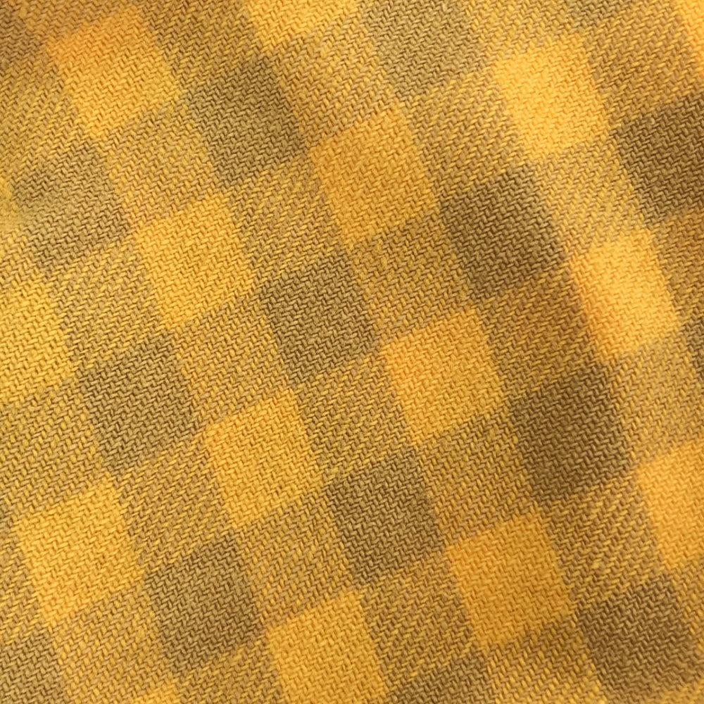 STUSSY ステューシー チェック柄 長袖 コットンシャツ L イエロー系 メンズ