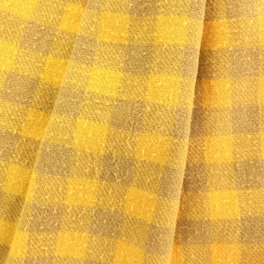 STUSSY ステューシー チェック柄 長袖 コットンシャツ L イエロー系 メンズ