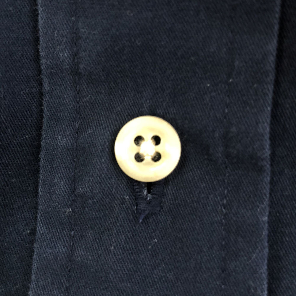 TOMMY HILFIGER トミーヒルフィガー 90s フラッグタグ ロゴ刺繍 長袖 ボタンダウンシャツ S ネイビー系 オールド メンズ