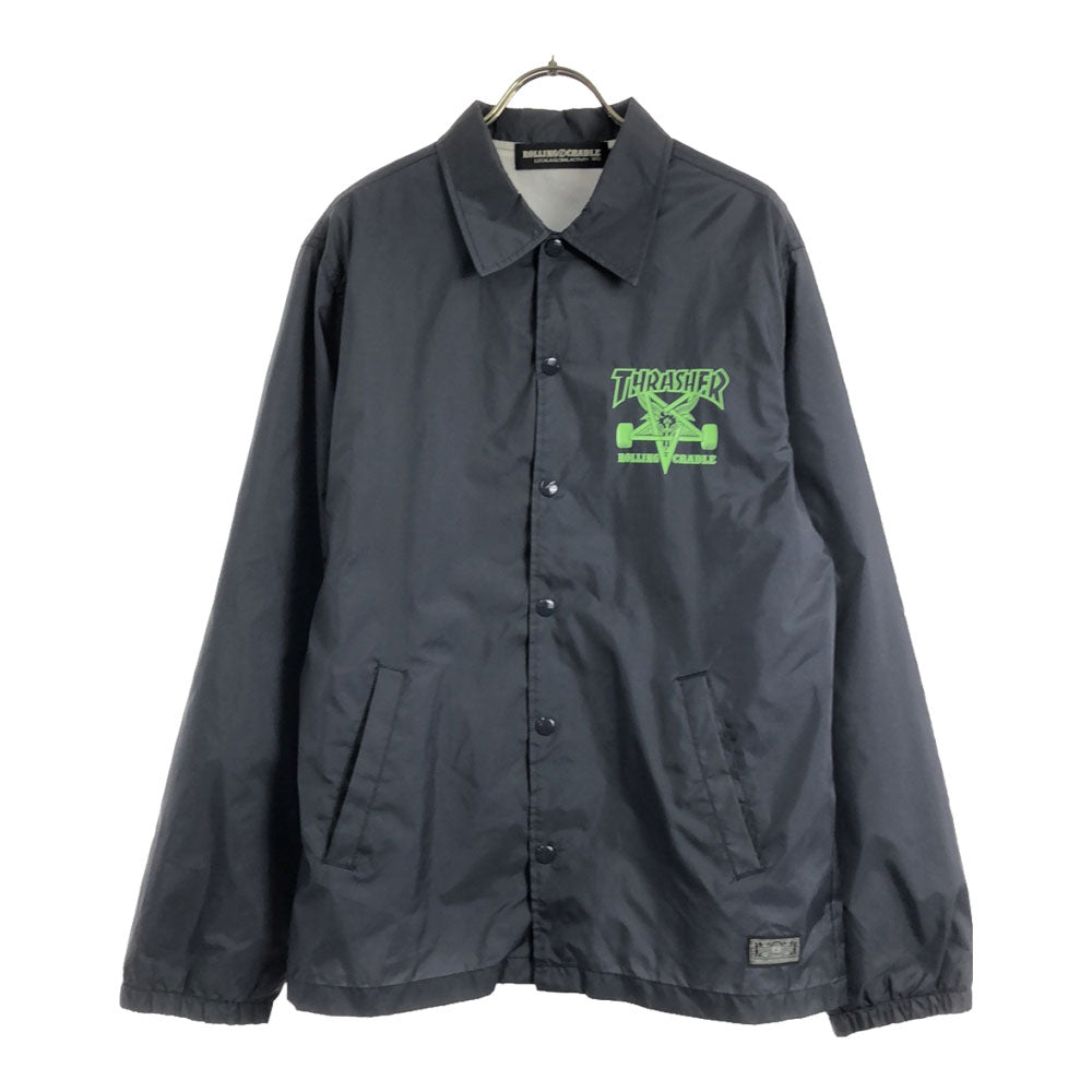 ROLLING CRADLE ローリングクレイドル スラッシャー コラボ バックプリント コーチジャケット S ネイビー THRASHER メンズ