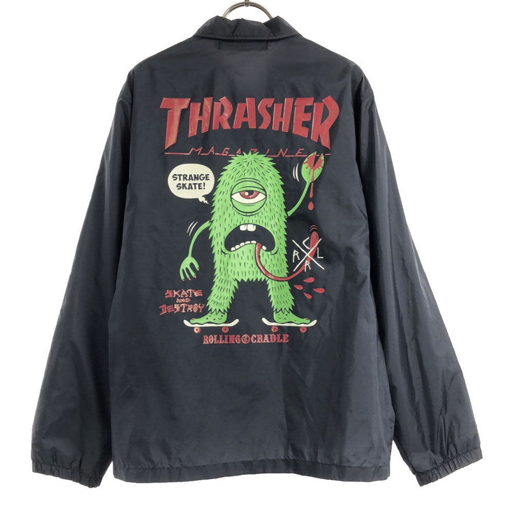 ROLLING CRADLE ローリングクレイドル スラッシャー コラボ バックプリント コーチジャケット S ネイビー THRASHER メンズ