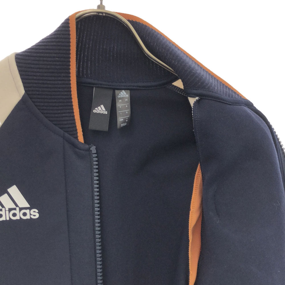 アディダス ワッペン ロゴプリント トラックジャケット M ネイビー系 adidas ブルゾン レディース