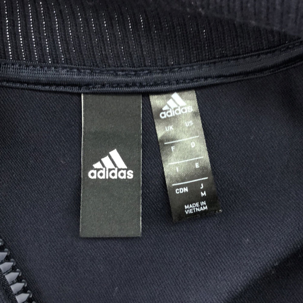 アディダス ワッペン ロゴプリント トラックジャケット M ネイビー系 adidas ブルゾン レディース