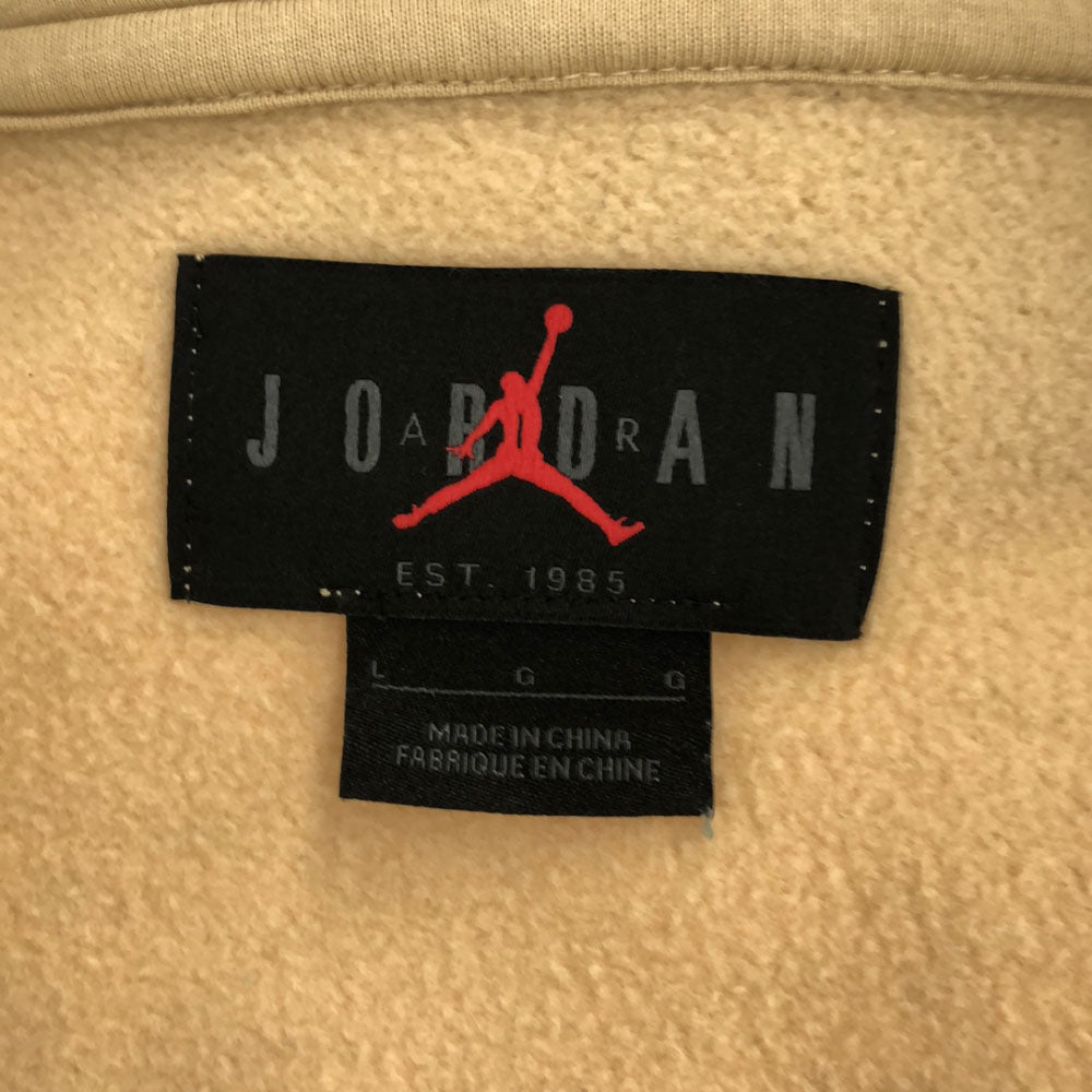 ジョーダン ナイキ プリント 長袖 スウェット ジップパーカー L ベージュ JORDAN NIKE 裏起毛 メンズ