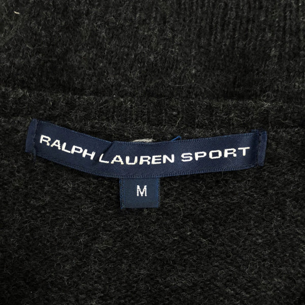 ラルフローレンスポーツ ウール 7分袖 ニットカーディガン M ダークグレー RALPH LAUREN SPORT レディース